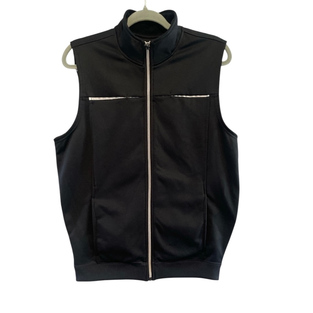 MENS PGA Tour Zip Up Black Size S Sleeveless Golf Pro